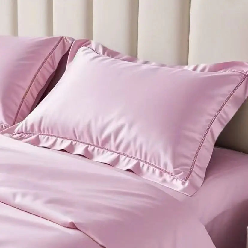 taies d'oreiller eucalyptus lyocell violet clair uni rafraichissante été moderne non toxique 2pcs 48x74cm