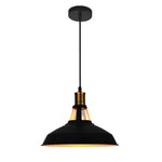 Suspension lumineuse industrielle vintage noir cuivre ampoule chaînes métal fini mat