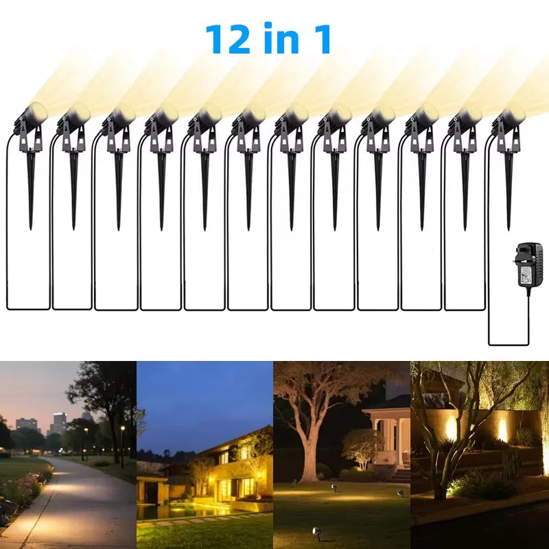 spots led paysagistes noirs modernes 12 tringle adaptableextérieur sécurité ip65 étanche