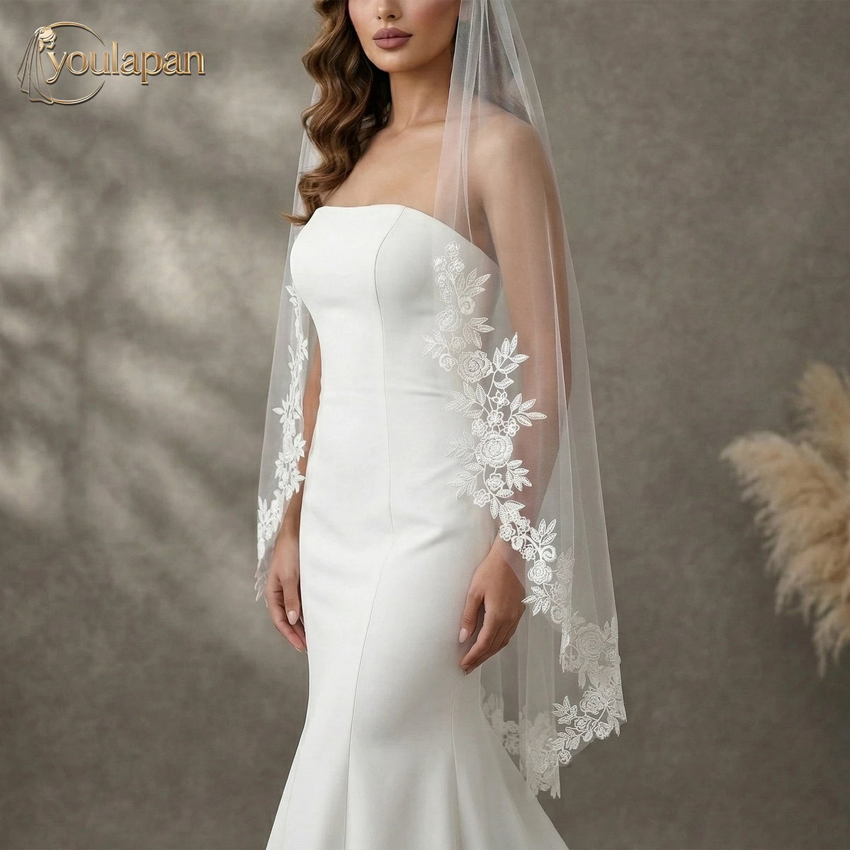 voile mariée blanc broderie florale translucide classique longueur 100cm largeur 160cm soirée mariage