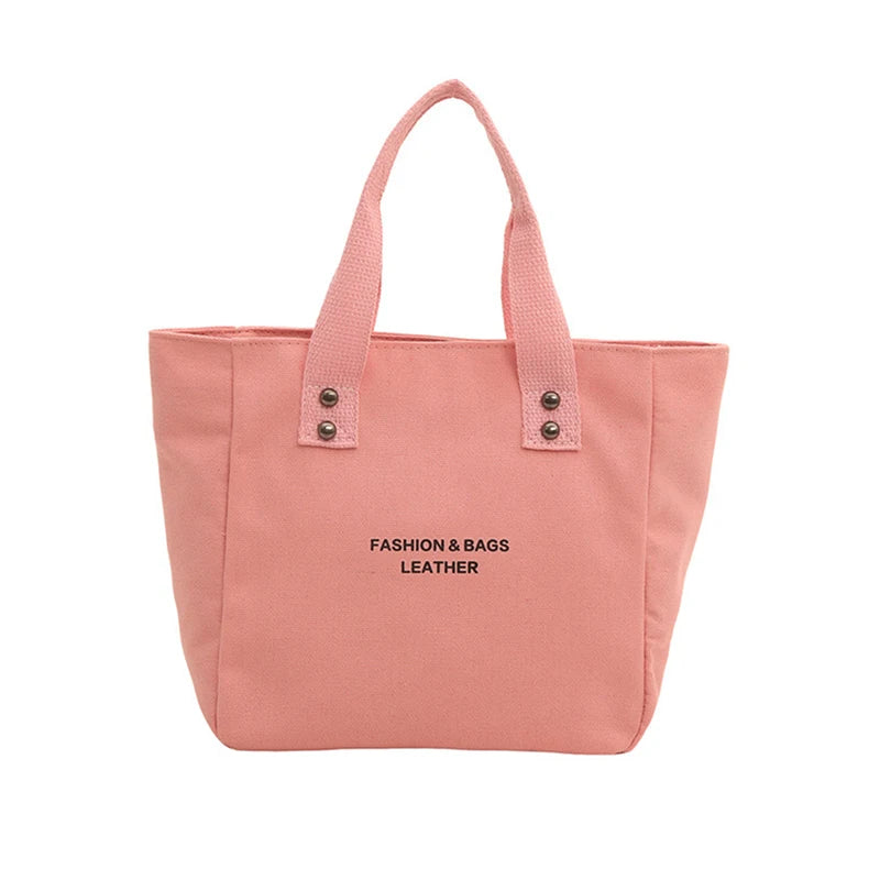 sac main toile polyester couleur rose rouge noir blanc jaune moderne casual poignées fermure