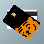 carte crédit imperméable ours motif minimaliste adhésif noir orange simple