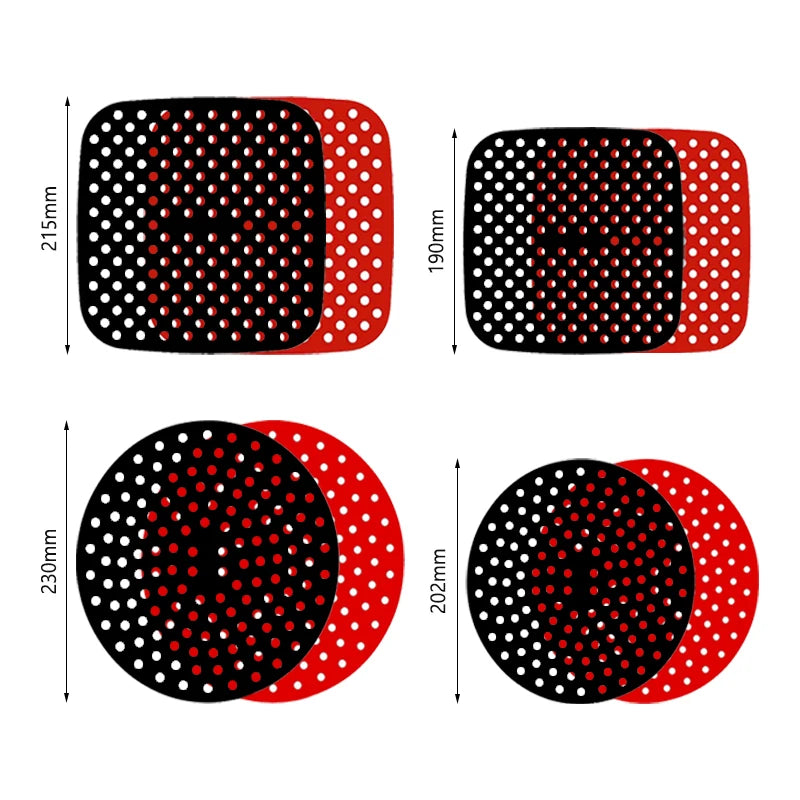 grilles cuisson friteuse air silicone antiadhésif rouge noir moderne cuisine vapeur