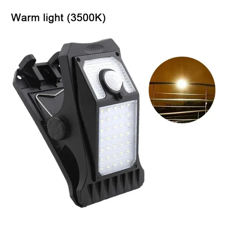 lampe solaire extérieure led détecteur mouvement ip65 moderne clips noir