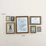 cadres photo miniatures vintage plantes bois clair paysages illustrations bleu gris minimalistes modernes