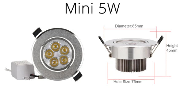 Spot LED argenté intensité variable 3W 4W 7W transformateur modernes clips