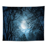 tapisserie forêt nocturne étoiles aurora borealis bleu noir blanc vertical maison chambre decoration