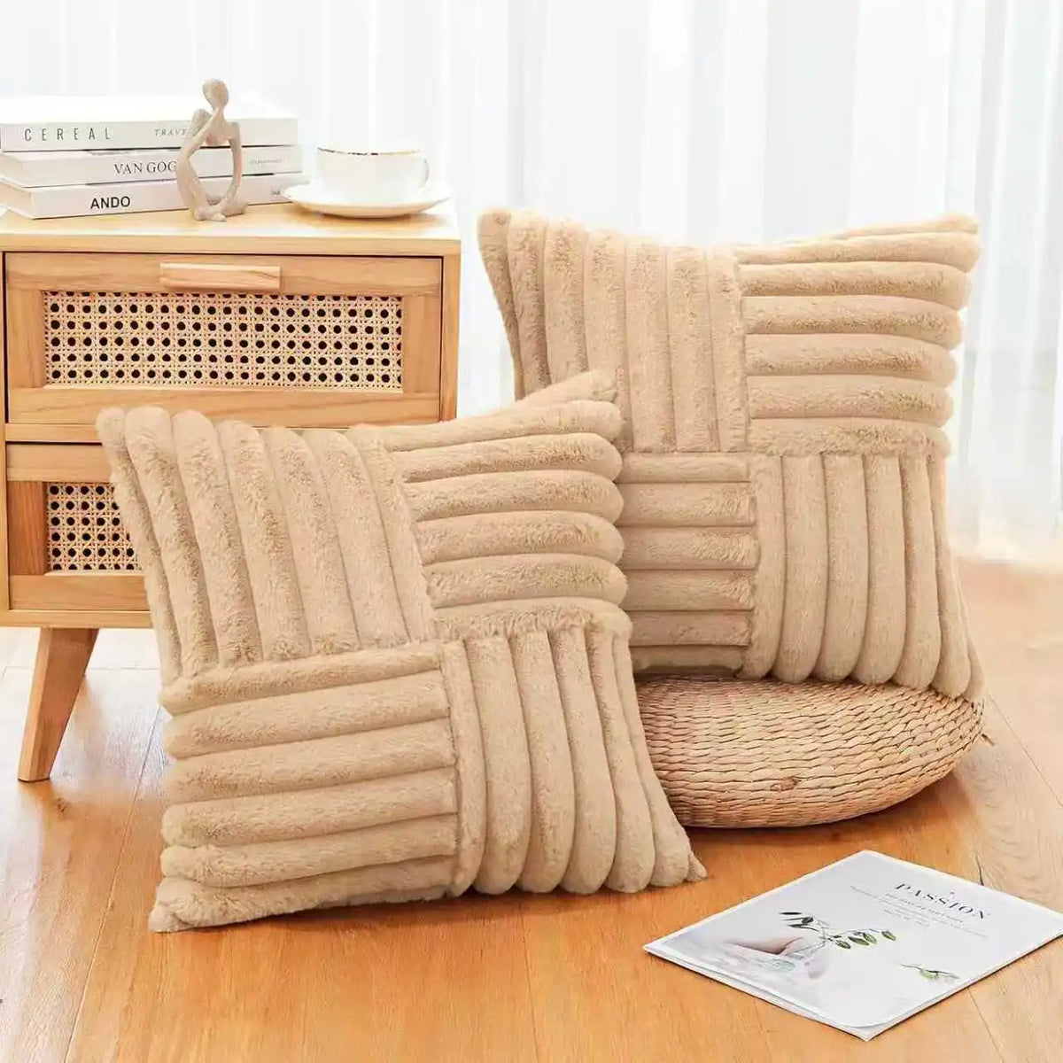 housses coussin polyester rayées blanc modernes adhésives occasionnelle décoration maison