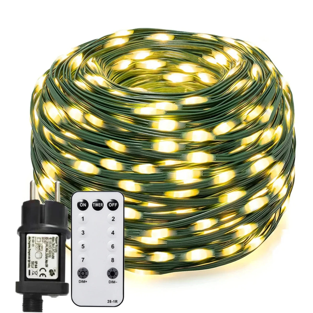 ruban led vert blanc étoiles dorées moderne 100m 800leds télécommande imperméable ip54