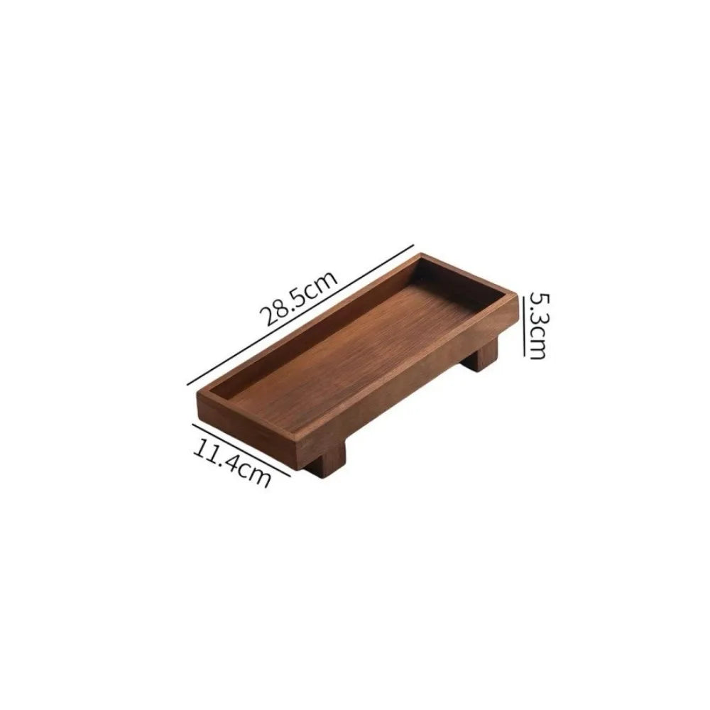 plateau rectangulaire bois marron foncé moderne minimaliste rangement cuisine décoration