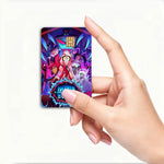 autocollant carte bancaire hazbin personnages dessin animé bleu violet rouge pop art