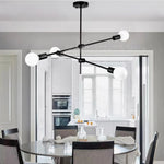chandelier moderne or noir led suspension salon cuisine industrielle minimaliste