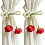 anneau rideau blanc ruban rose décoratif romantique vert rouge 25cm