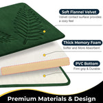tapis bain doux antidérapant rapide absorbant moderne feuilles palmier vert foncé