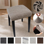 housse tabouret tissu carreaux gris moderne polyester amovible lavable adhésif protection durable cuisine salle