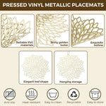 placemats dorés floral ajouré moderne respectueux environnement opaques variété tailles