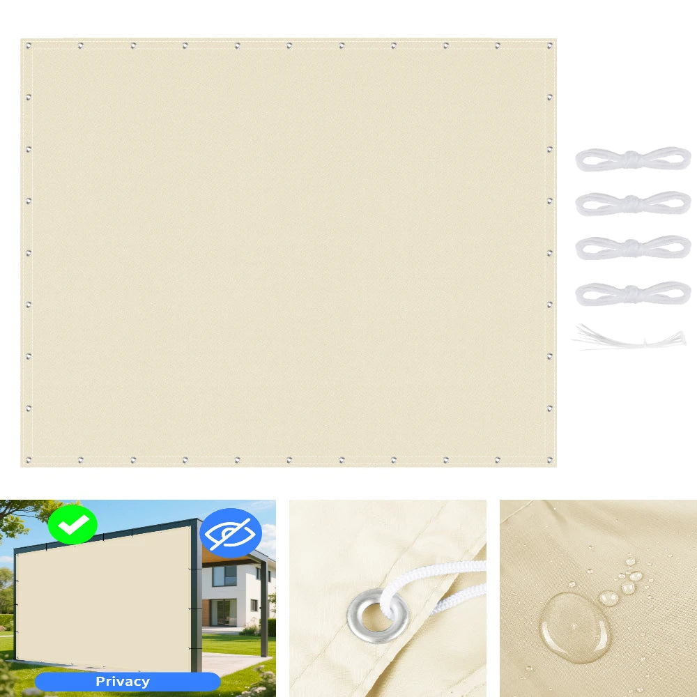 voile soleil beige uni moderne 5m 4m anti uv étanche pergola jardin