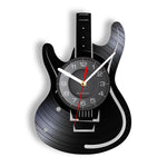 horloge murale forme guitare disque vinyle aiguille rétro moderne fixations chambre salon