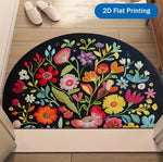 tapis moderne antidérapant tournesols motifs floraux noir jaune rouge 40x60cm 50x80cm 60x90cm