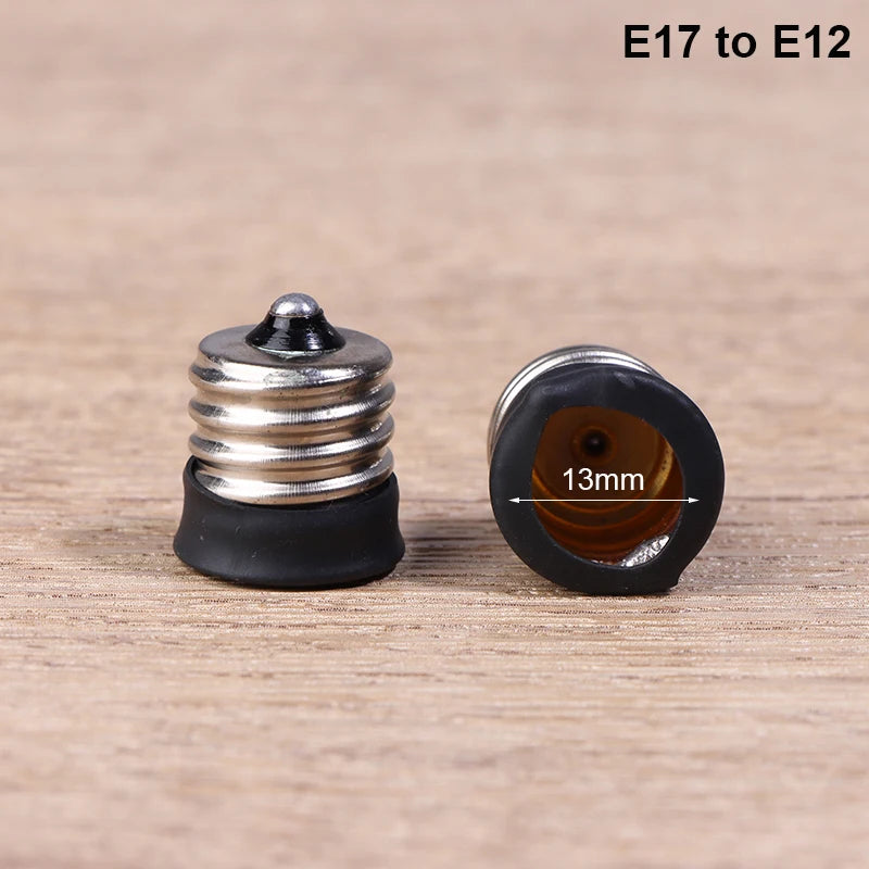 adaptateur culot lampe noir argenté moderne flux lumineux faible conversion E17 E12 E14 led