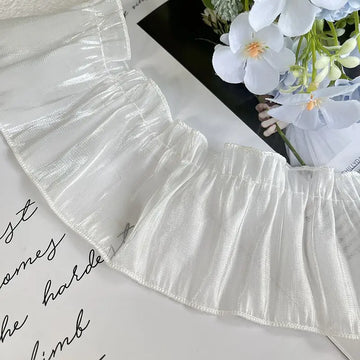 ruban gros grain rayures fines fronces translucide bleu clair vert pastel rose pâle blanc