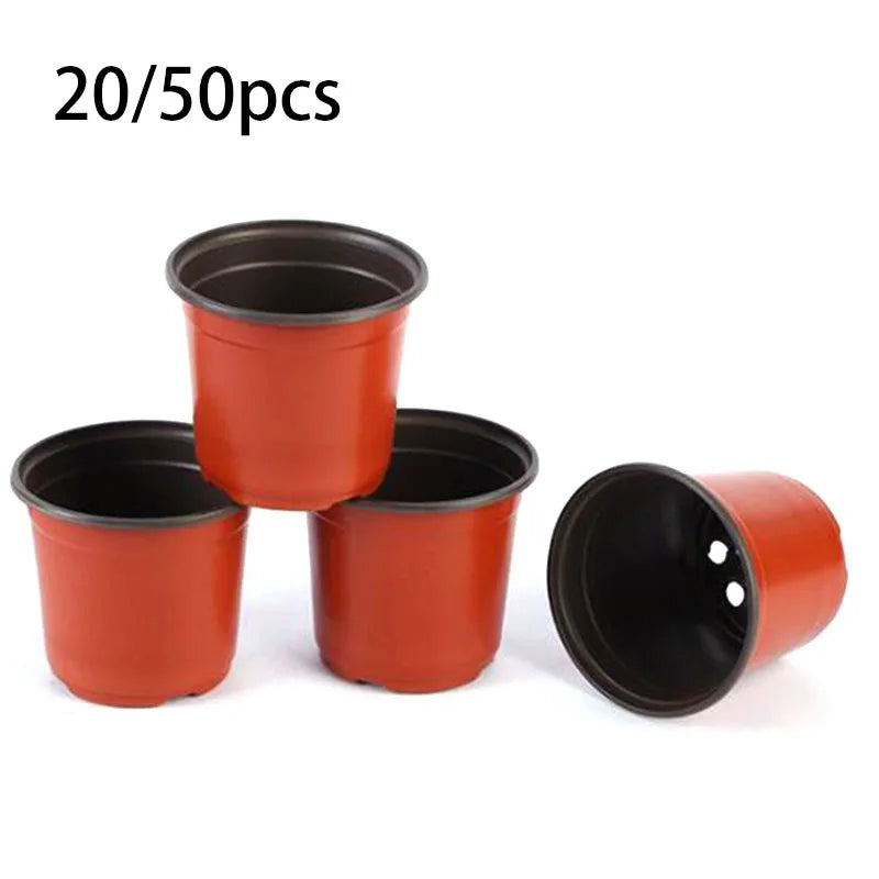 pots fleurs plastique rouge noir modernes jardins plantes semis fleuri cultivateurs 9cm 10cm 12cm