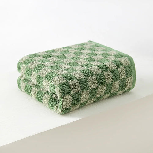 ensemble serviettes bain main coton carreaux moderne absorption rapide haute qualité