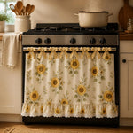 nappe four motif floral hydrangea sunflower rustique vintage volants decoratif tissu chambre cuisine