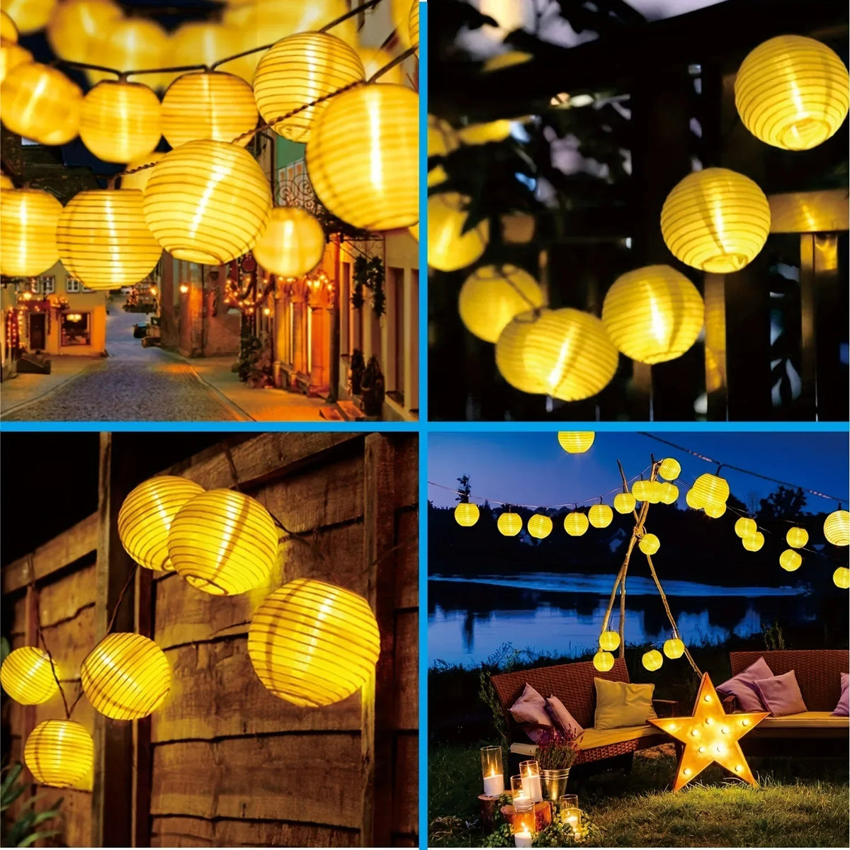 guirlande lumineuse solaire led moderne clips blanc jaune rouge bleu vert orange
