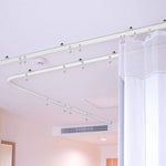 rideau rail flexible blanc moderne semi transparents roulettes supports connecteurs anneaux montages adaptable