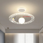 plafonnier moderne blanc rose étoiles concentrique télécommande lumière variable enfants chambre