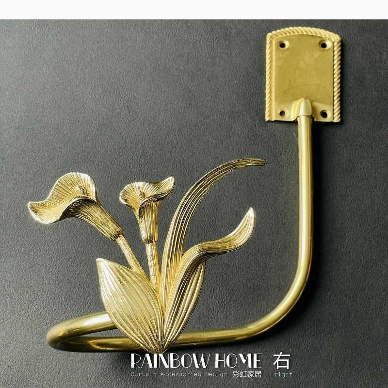 porte serviettes mural classique baroque fleurs stylisées doré fixations plaque fixation inclusOpaque