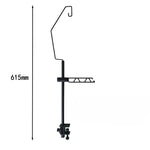 support lampe camping acier aluminium noir moderne vis fixations dimensions incluses