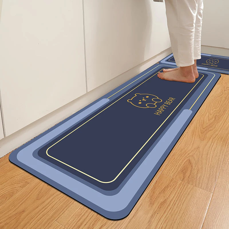 tapis sol antidérapant polyester gris moderne fourchette cuillère logo 40x60cm 50x80cm
