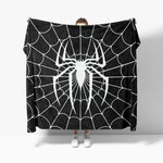 couverture graphique moderne toile d'araignée rouge noire polaire peluche printemps automne