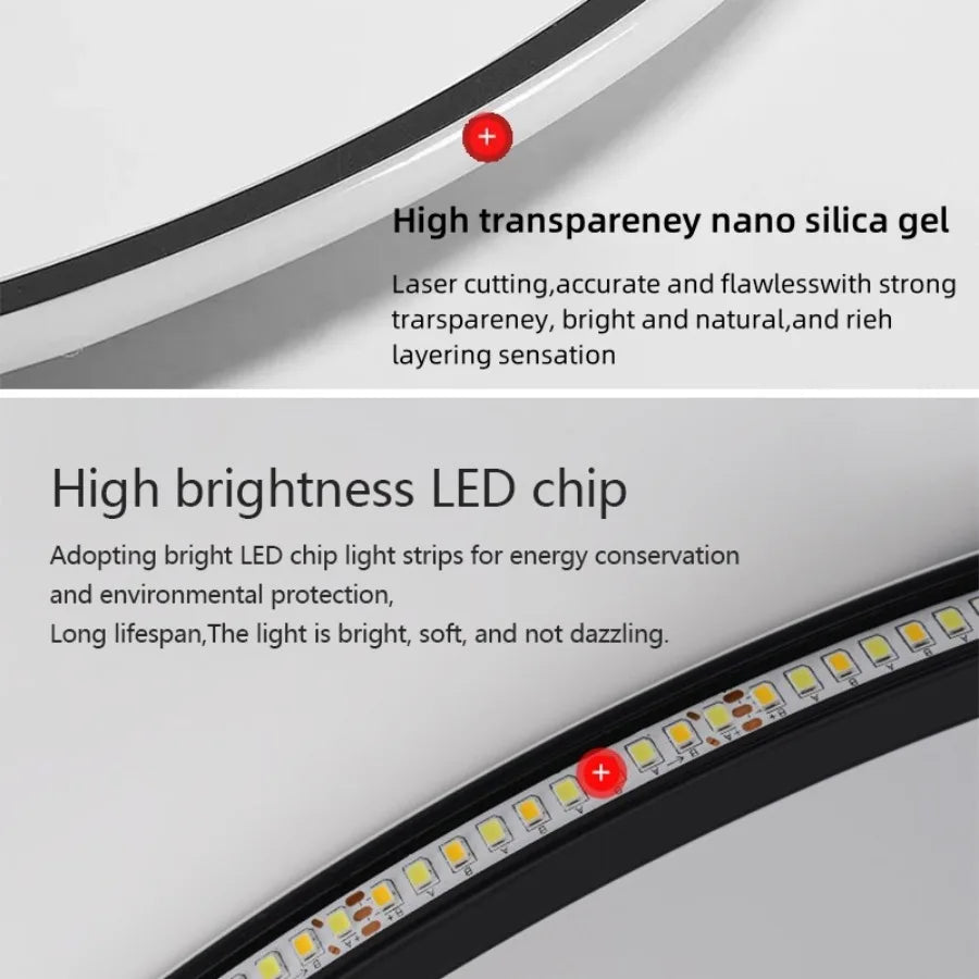 plafonnier led blanc noir minimaliste moderne chambre salon