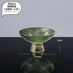 assiettes verre rayées vert clair moderne élégantes décoration table grande capacité