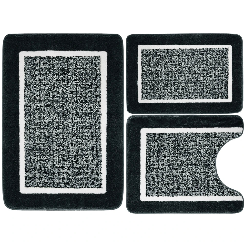tapis bain mousse mémoire forme moderne rayures horizontales absorbant antidérapant lavable machine extra doux
