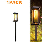 lampes solaires autonomes led étanches ip65 classique transparentes noir extérieur allée jardin fixations piquets