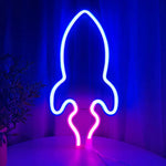 néon alien vert violet bleu rose planète saturne moderne lumineux fixations