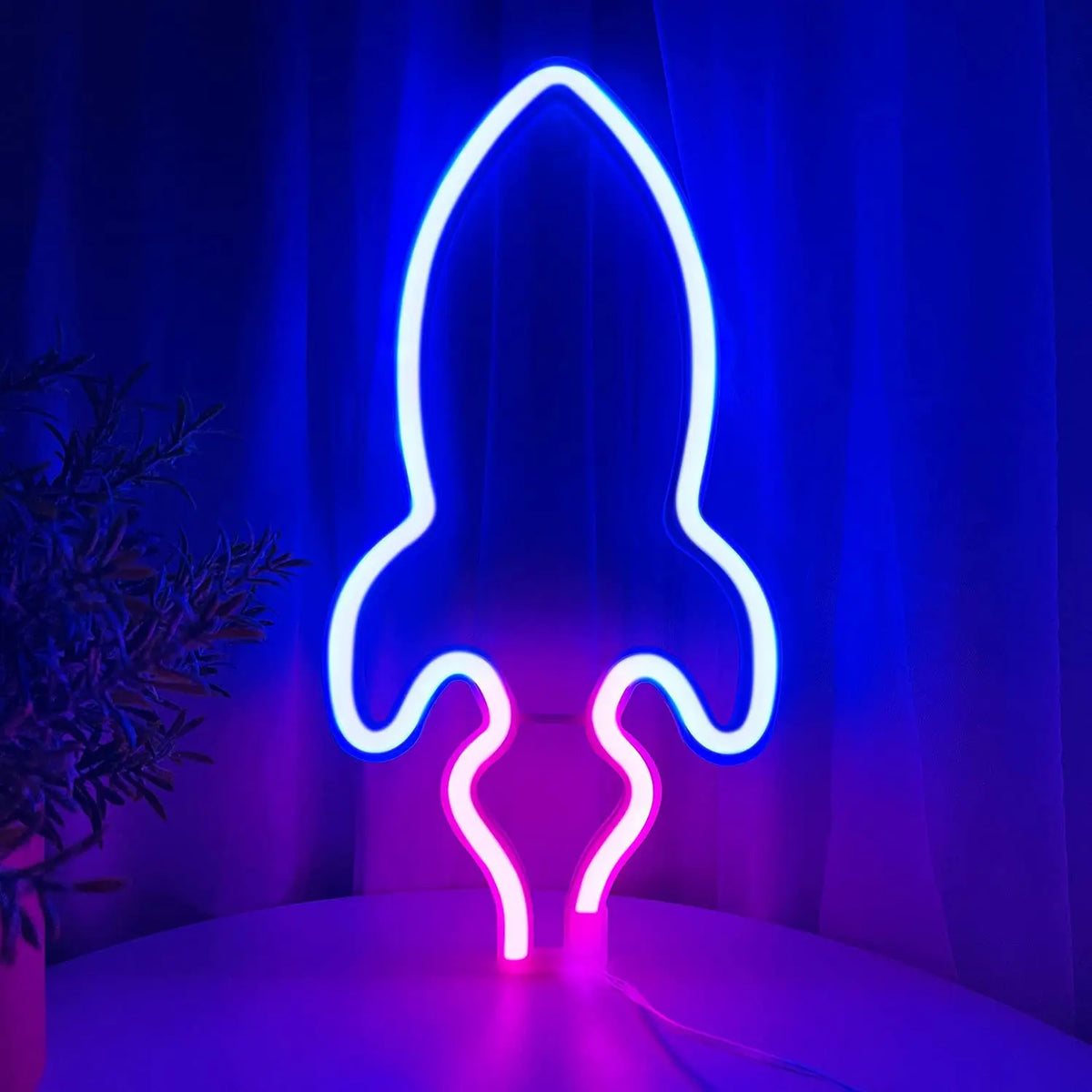 néon alien vert violet bleu rose planète saturne moderne lumineux fixations