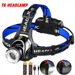 lampe frontale led super lumineuse rechargeable camping pêche chasse bande ajustable noir bleu headlight
