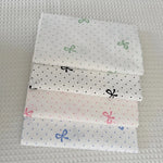 tissu popeline coton biodegradable 160x50cm moderne rayures diagonales points nœuds blanc bleu rose vert