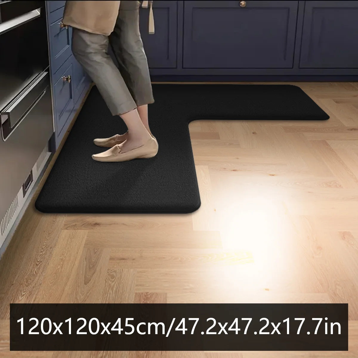 tapis sol antidérapant polyester gris foncé moderne motifs floraux blancs texture douce