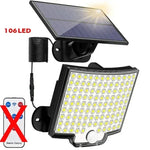 lampe murale solaire blanc moderne capteur mouvement 280 leds télécommande étanche