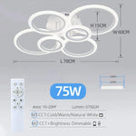 lustre led moderne plafonnier anneau concentrique télécommande contrôle app facile