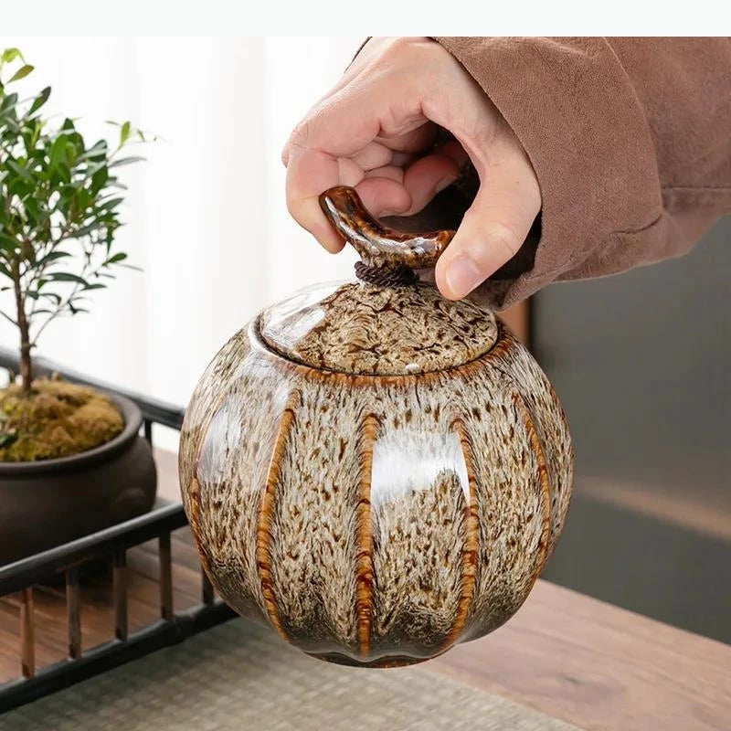 pots thé céramique rouge bleu marbré artisanal poignée branche petite grande