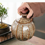 pots thé céramique rouge bleu marbré artisanal poignée branche petite grande