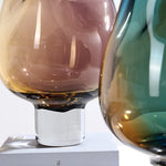 vase moderne marbré marron bleu base solide dégradé couleur décoration intérieure table fleurs opacité