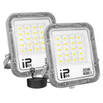 projecteur led moderne blanc ip66 230mm 275mm câble prise acextérieur